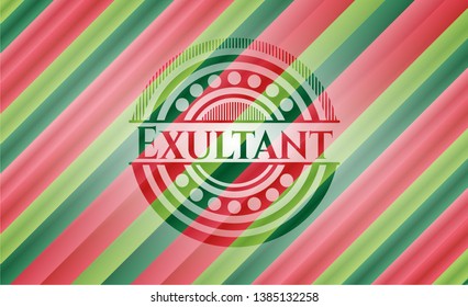 Exultant christmas colors emblem. Vector Illustration. Detailed.