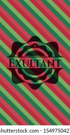 Exultant christmas colors emblem. Vector Illustration. Detailed.