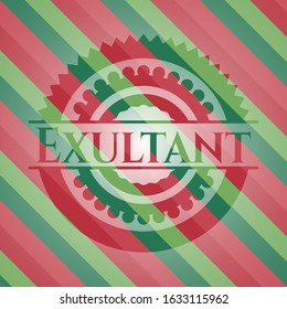 Exultant christmas colors style emblem. Vector Illustration. Detailed.