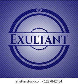 Exultant emblem with denim texture