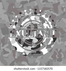 Exultant grey camouflage emblem