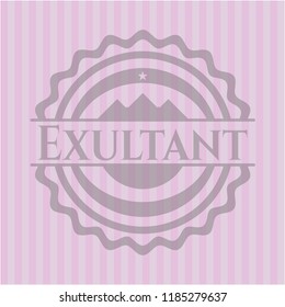 Exultant pink emblem. Vintage.