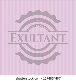 Exultant pink emblem. Vintage.