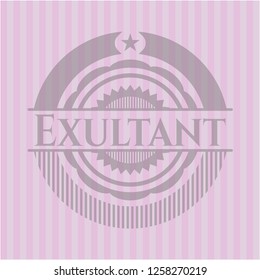 Exultant retro pink emblem