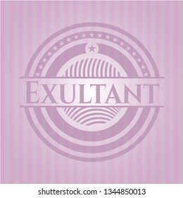 Exultant retro pink emblem