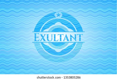 Exultant sky blue water emblem.