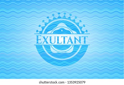 Exultant water concept style emblem.