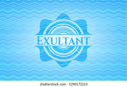 Exultant water wave emblem background.