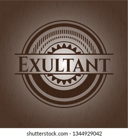 Exultant wood emblem. Vintage.