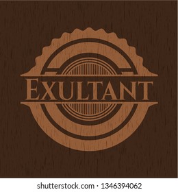 Exultant wood icon or emblem