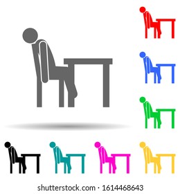 Exxhausted, fainted multi color style icon. Simple glyph, flat vector of man sitting on icons for ui and ux, website or mobile application