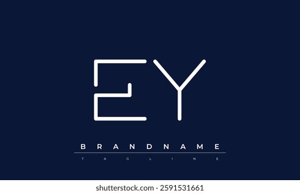 EY Abstract letter logo. This logo icon incorporate with abstract shape in the creative way