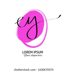 EY Beauty vector initial logo, handwriting logo of initial signature, wedding, fashion, jewelry, boutique, 
floral and botanical with creative template for any company or business.
