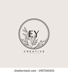 EY Beauty vector initial logo art, handwriting logo of initial signature, wedding, fashion, jewerly, boutique, floral and botanical with creative template for any company or business.