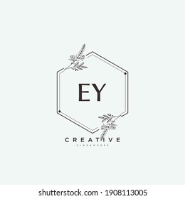 EY Beauty vector initial logo art, handwriting logo of initial signature, wedding, fashion, jewerly, boutique, floral and botanical with creative template for any company or business.