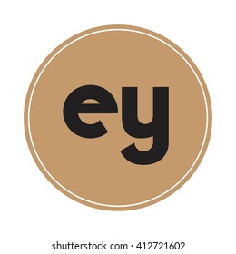 ey brown letters ,abstract background logo, design identity in circle, alphabet letter
