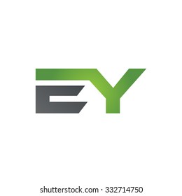 EY company linked letter logo green