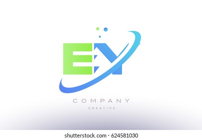 ey e y alphabet green blue swoosh letter company logo vector icon design template
