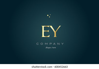 ey e y  gold golden luxury product metal metallic alphabet company letter logo design vector icon template green background