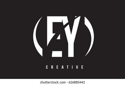 EY E Y White Letter Logo Design with White Background Vector Illustration Template.