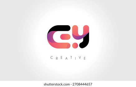 EY Gradient Abstract Logo with Creative Rounded Shapes