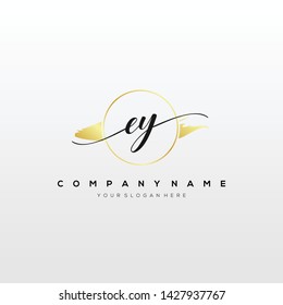 EY handwriting initial logo template vector.