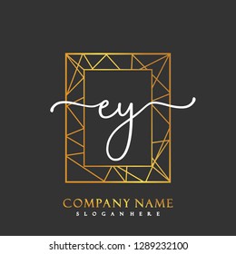EY Initial Handwriting logo template vector