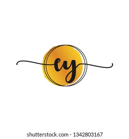 EY  Initial Handwriting logo template vector
