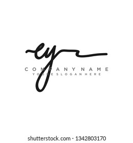 EY  Initial Handwriting logo template vector