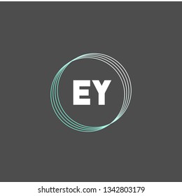 EY  Initial Handwriting logo template vector