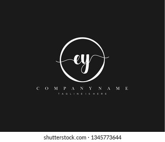 EY initial handwriting logo template vector