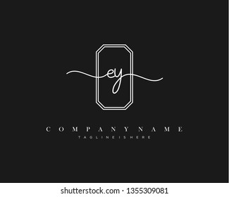 EY initial handwriting logo template vector