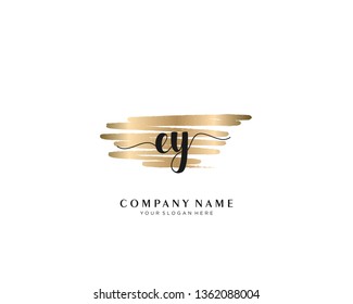 EY initial handwriting logo template vector