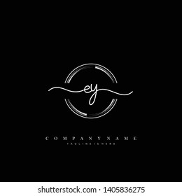 EY initial handwriting logo template vector