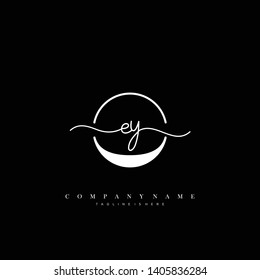 EY initial handwriting logo template vector