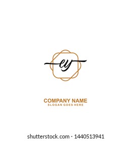 EY Initial handwriting logo template vector