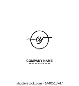 EY Initial handwriting logo template vector