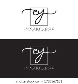 EY Initial handwriting logo template vector