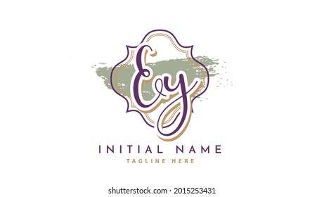 EY Initials, handwriting logo vector