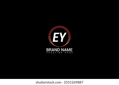 EY letter logo creative design. EY unique design. EY letter logo design on black background.