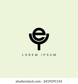 EY Letter Logo Design Vector Template. Alphabet Initial Letter EY Logo Design With Glossy Reflection Business Illustration