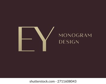EY letter logo icon design. Classic style luxury initials monogram.