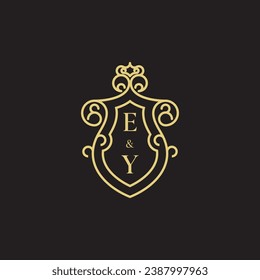 EY Line Vintage-Logo in erstklassigem professionellem Design, das gut auf allen Printmedien drucken kann