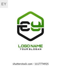 EY logo letter initial, Abstract polygonal Background Logo,