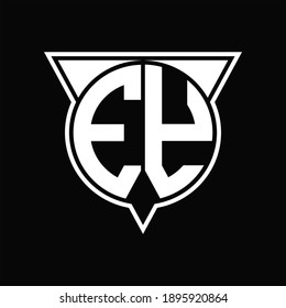 EY Logo monogram with circle shape and half triangle rounded on black background