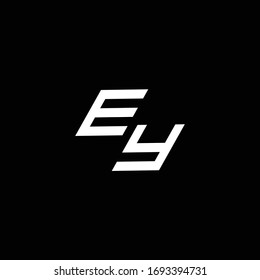 EY logo monogram with up to down style modern design template isolated on black background