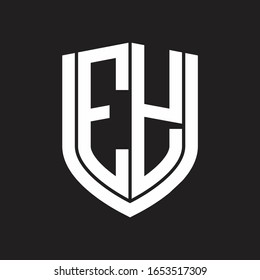 EY Logo monogram with emblem shield design isolated on black background