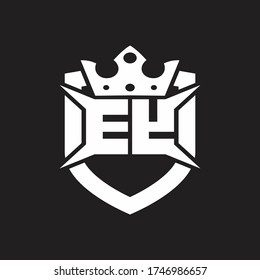 EY Logo monogram isolated with shield and crown design template