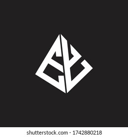 EY Logo monogram with standout triangle shape ribbon design template
