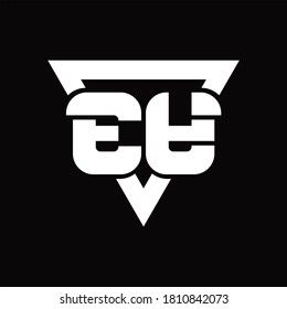EY Logo monogram with triangle shape rounded design template on black background